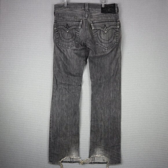 True Religion Ricky Thick Stitch Flare Denim Distressed 31 - Picture 1 of 8